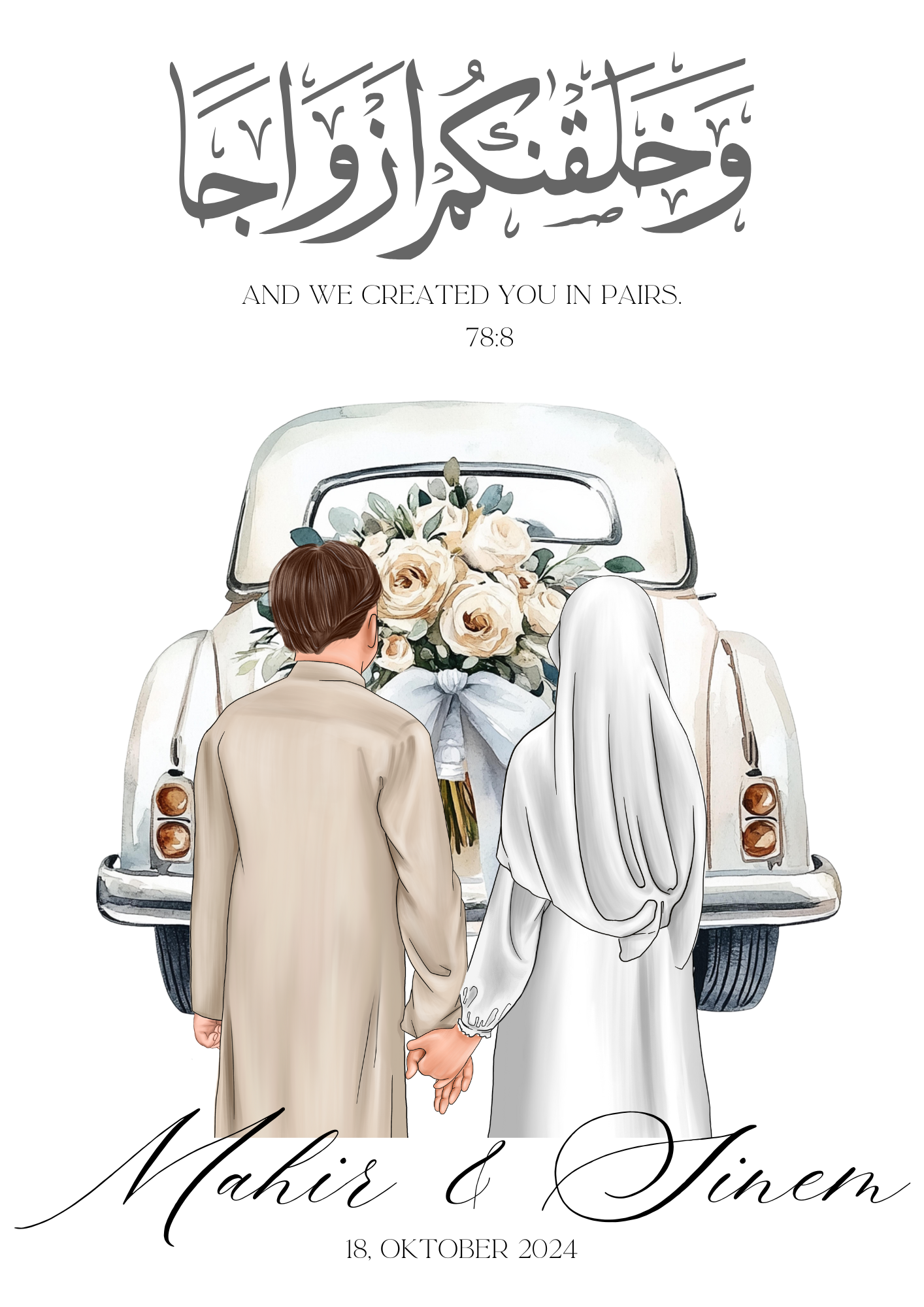 Hochzeitsposter für muslimisches Paar