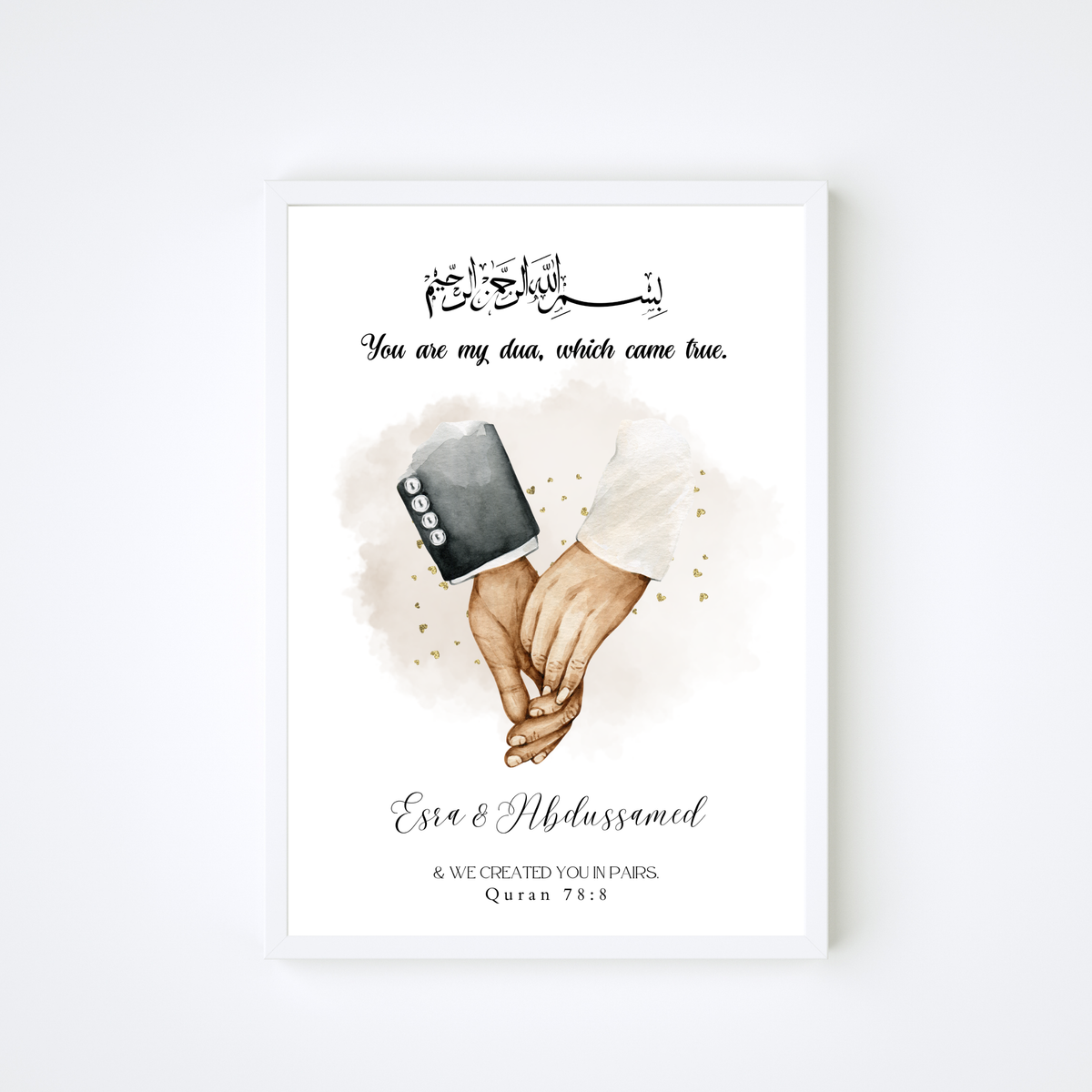 Händeposter ‚You are my dua, which came true.‘