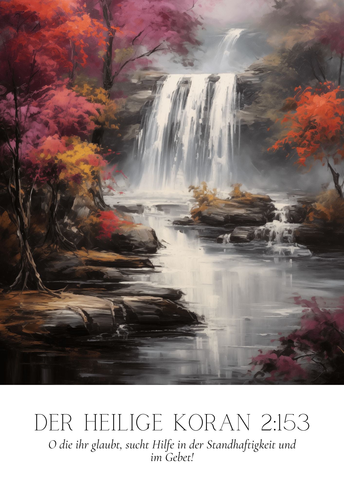 Koranverse mit Naturporträts als Posterset