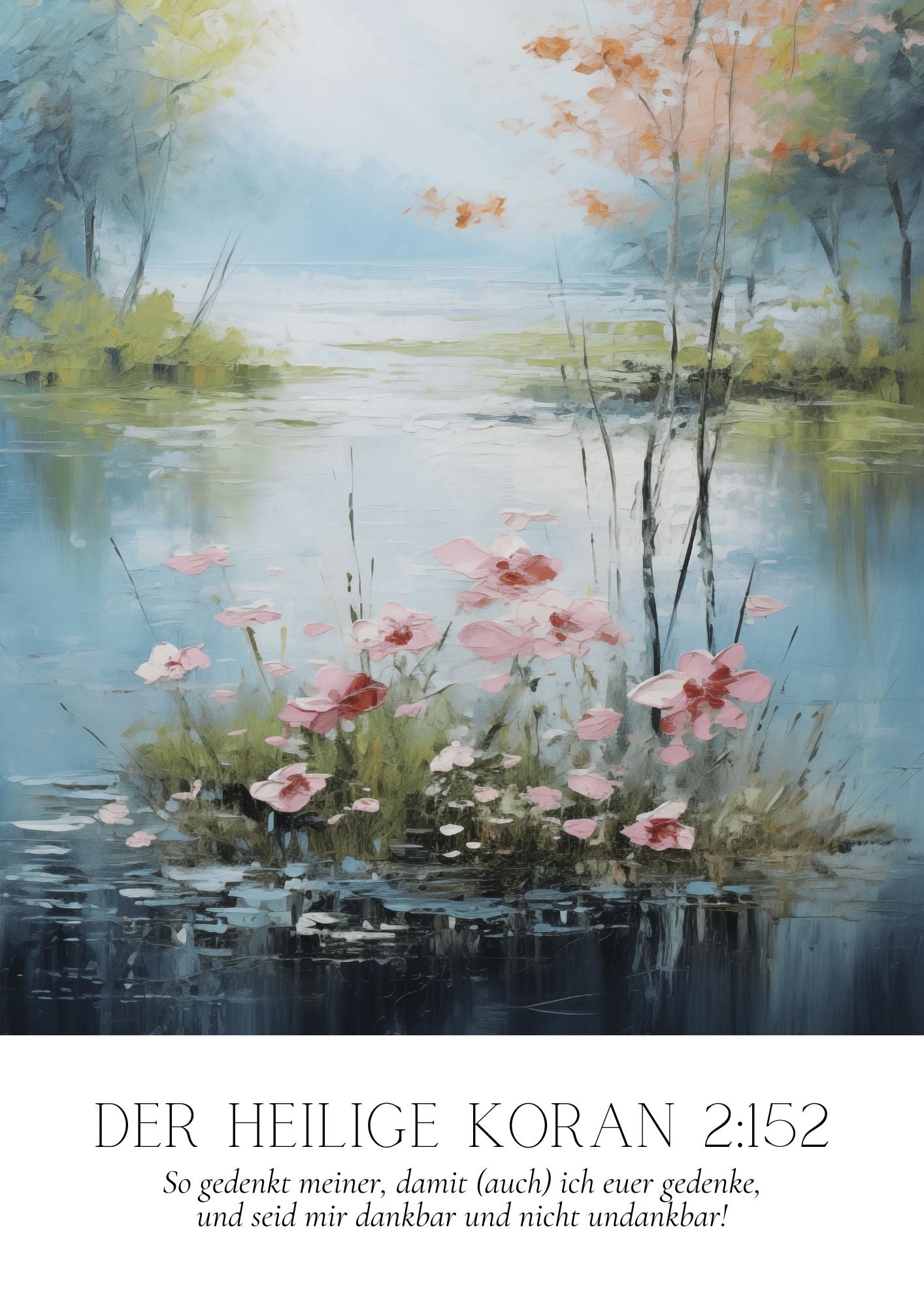 Koranverse mit Naturporträts als Posterset