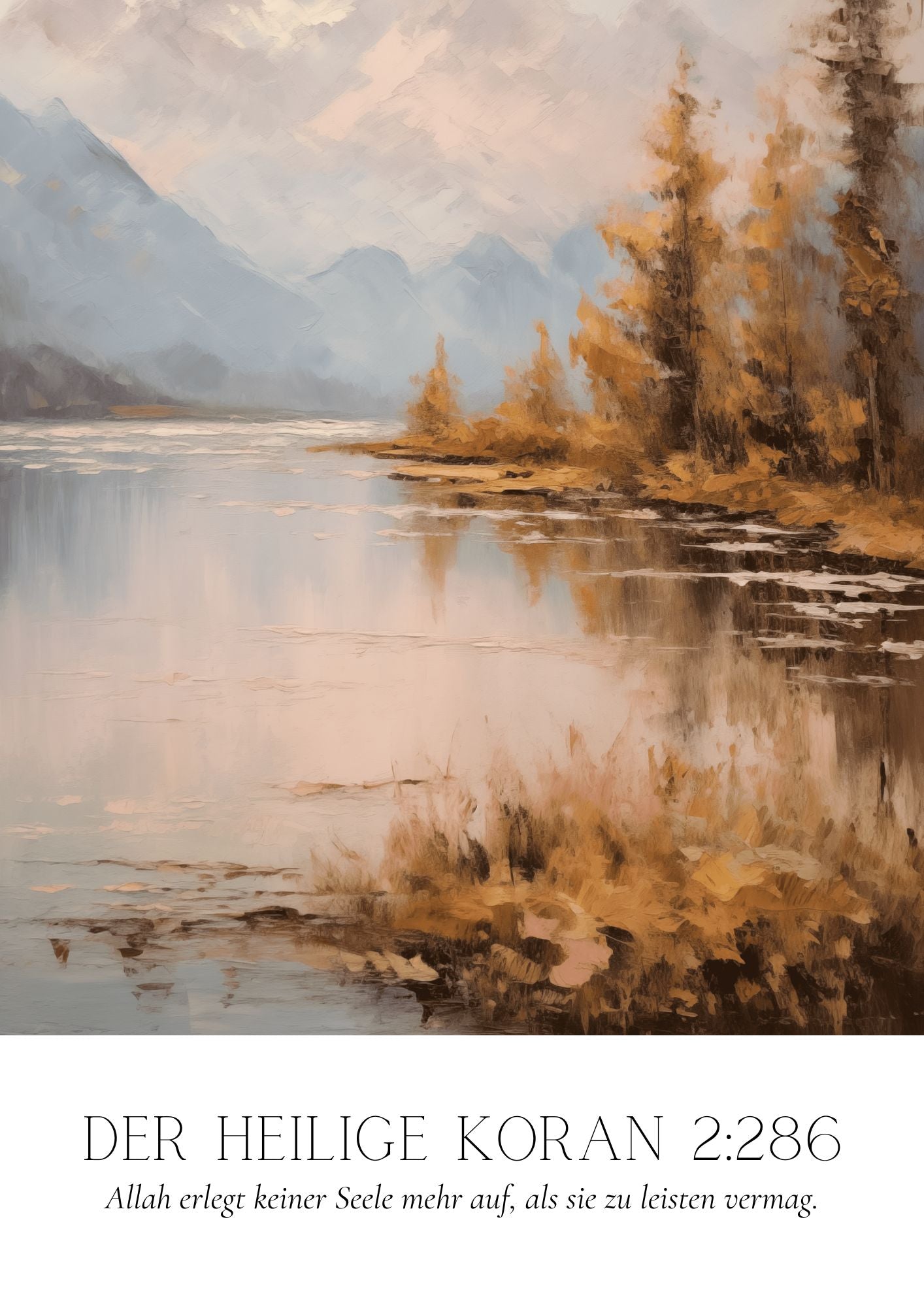 Koranverse mit Naturporträts als Posterset