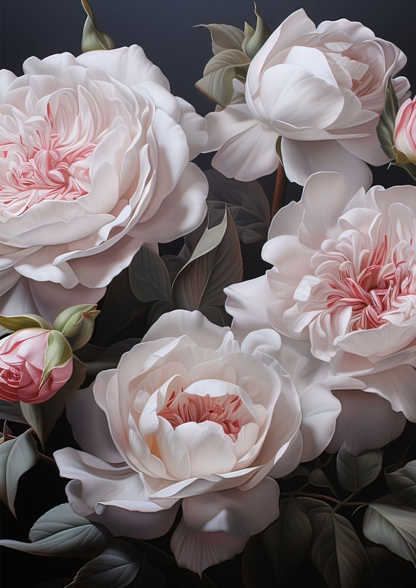 Schwarzes Allahu Akbar Posterset mit Blumen