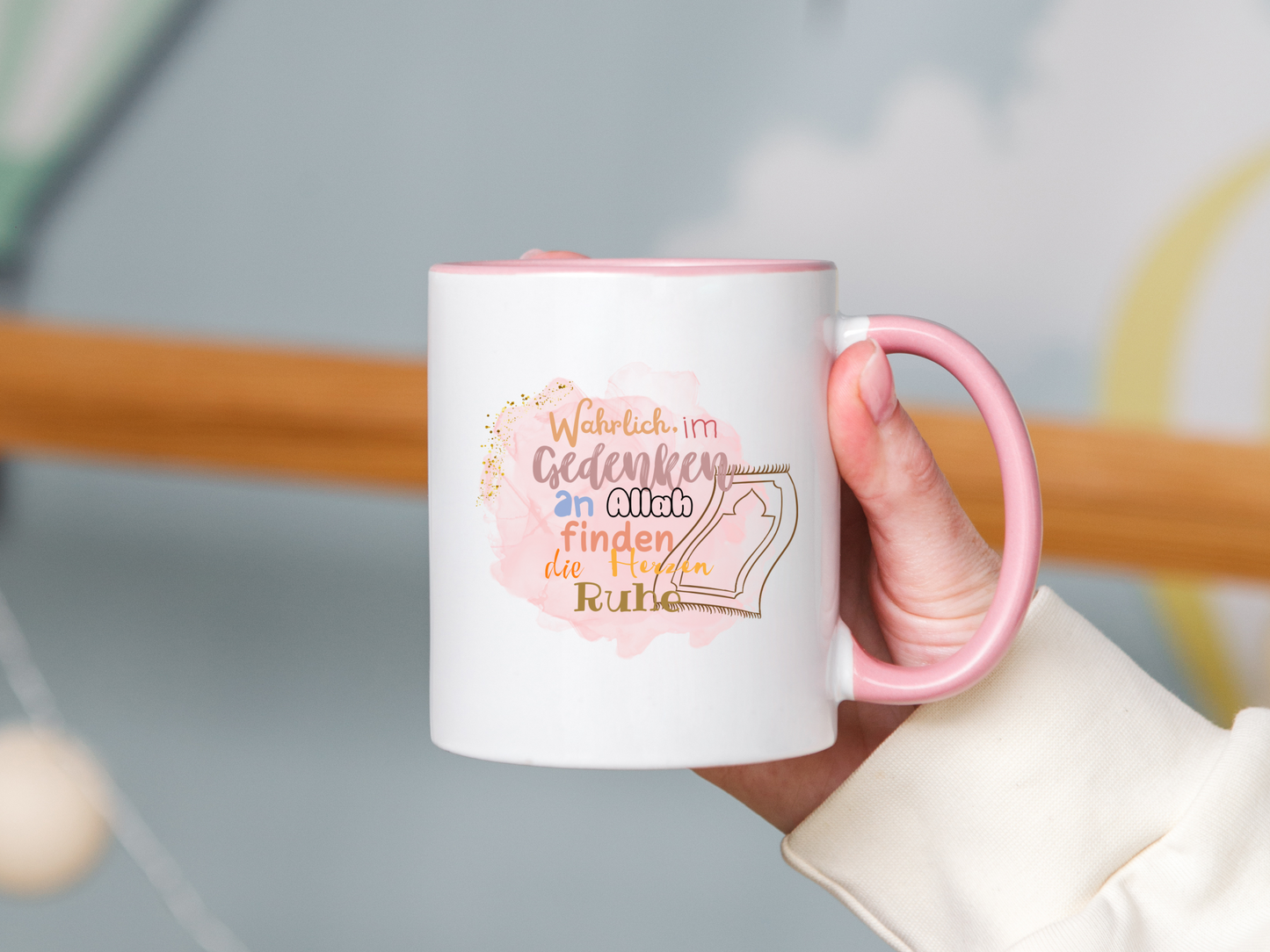 Im Gedenken an Allah finden Herzen Ruhe Tasse