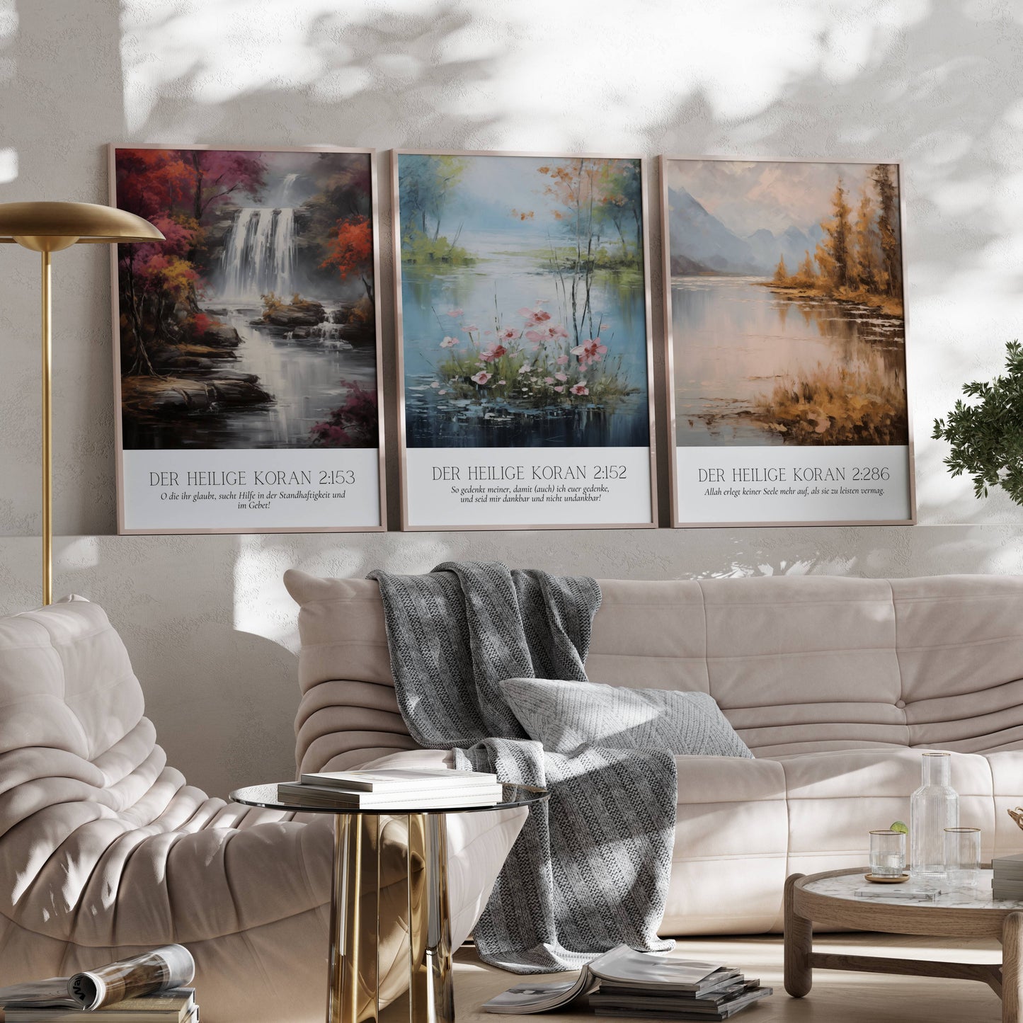 Koranverse mit Naturporträts als Posterset