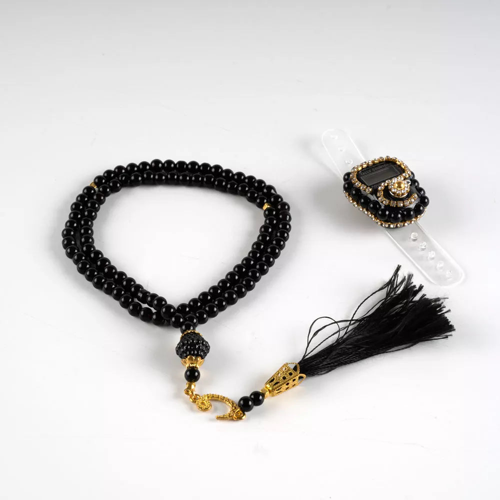 Dhikr Zähler mit Tasbih schwarz