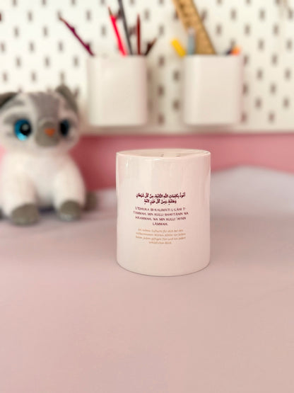Spardose mit Schutzdua für Mädchen mit Name