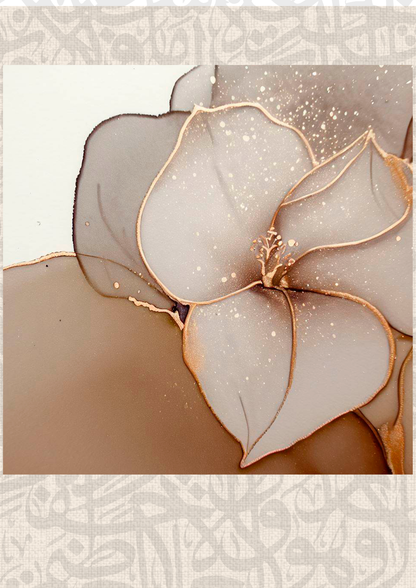 Ästhetisches Blumenprint Posterset mit Kalligraphie im Hintergrund