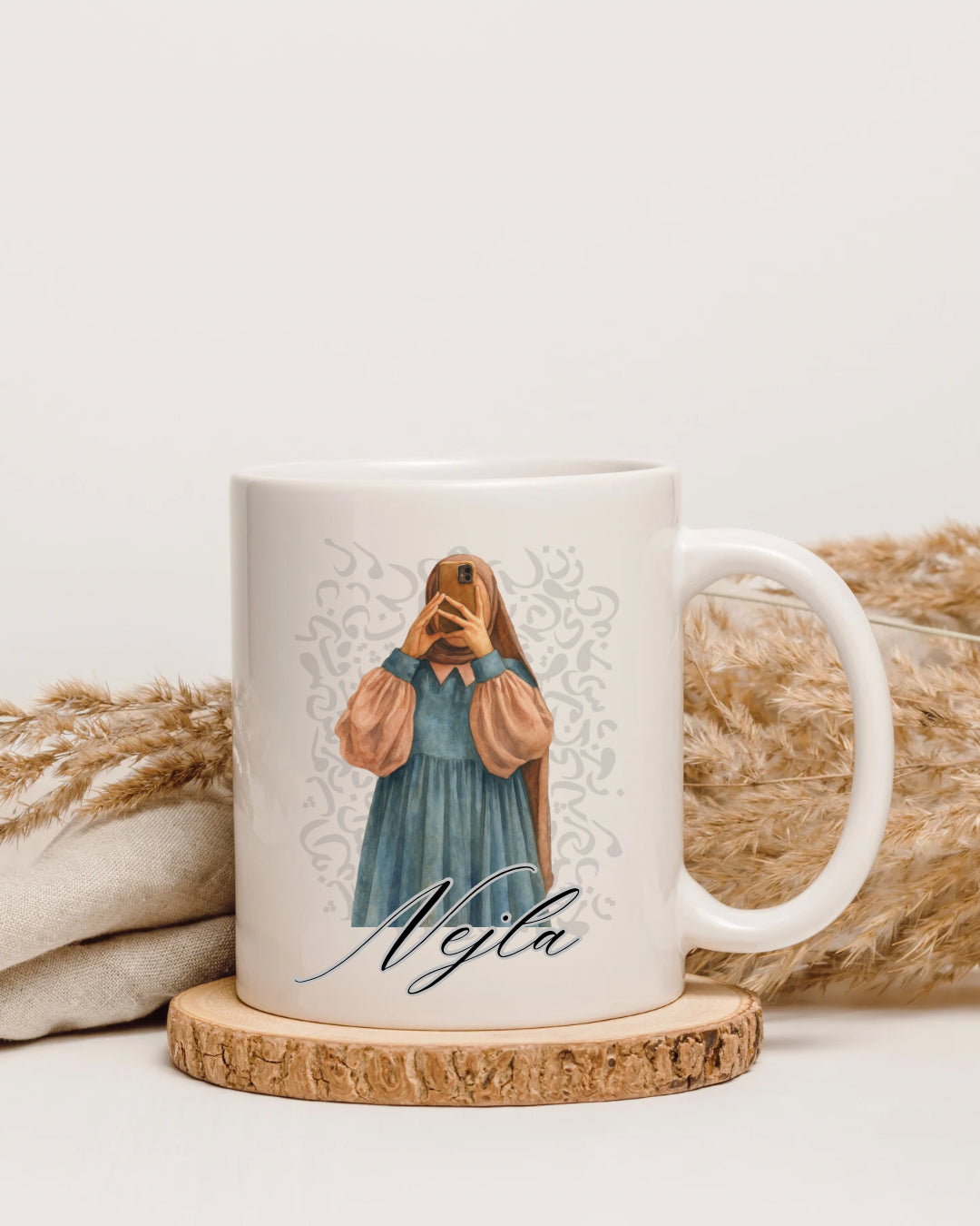 Personalisierte Tasse mit Kalligraphie für Hijabi Freundin