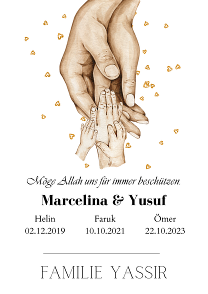 Personalisiertes Poster für Familie mit Dua