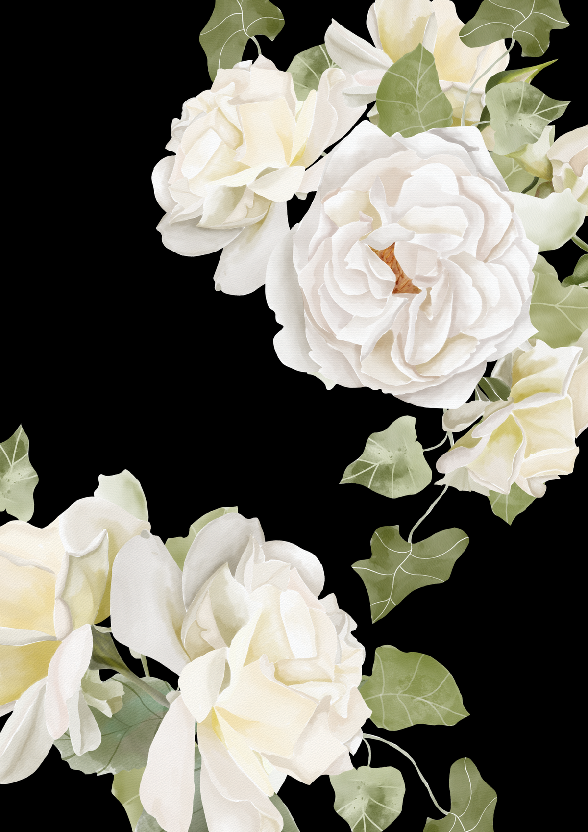 Schwarz-weißes Blumenposter
