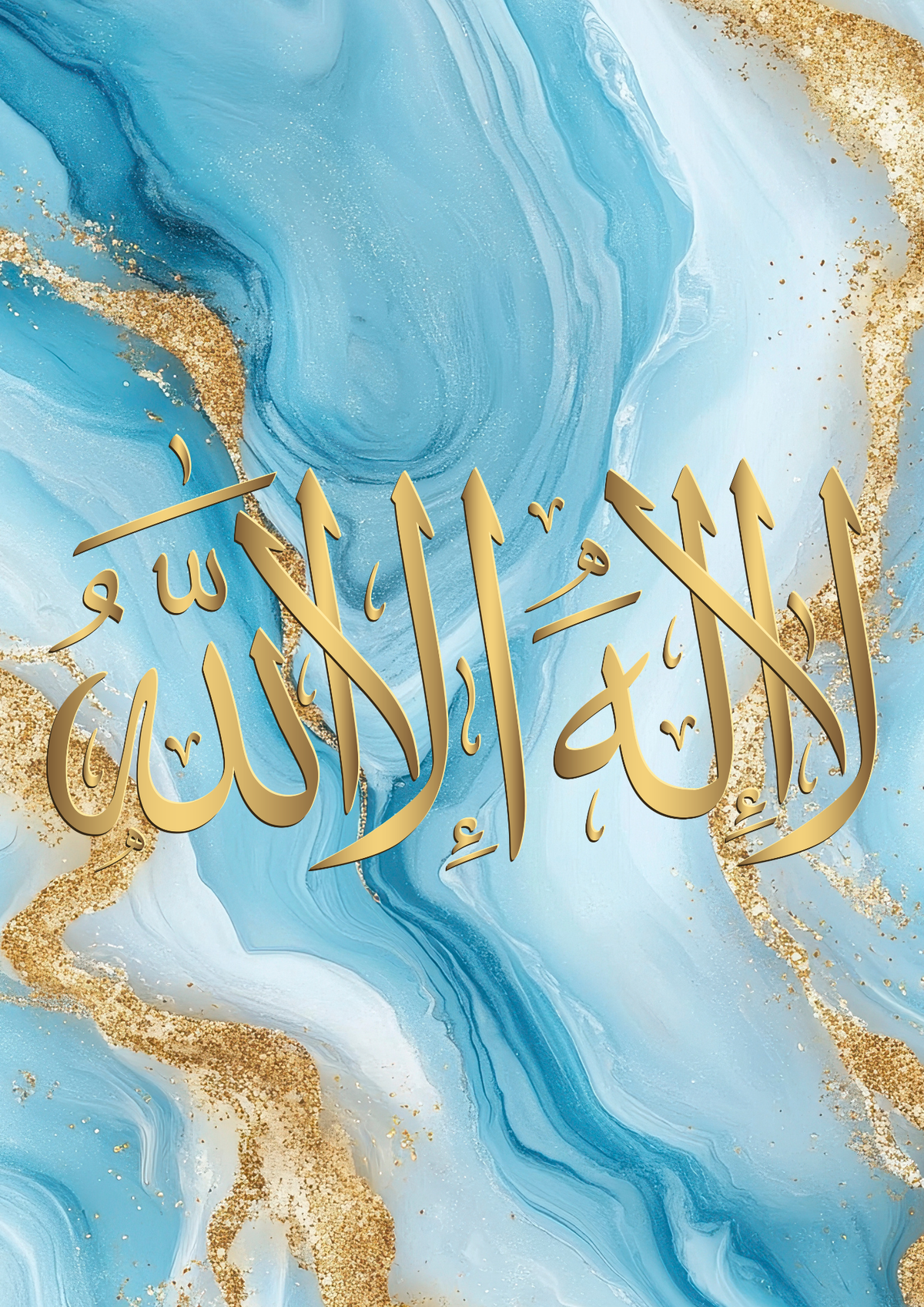 Blaues Dhikr Marmor Posterset