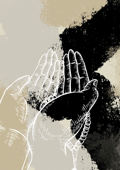 Sabr und Dua Posterset in beige-braun mit schwarzen Akzenten