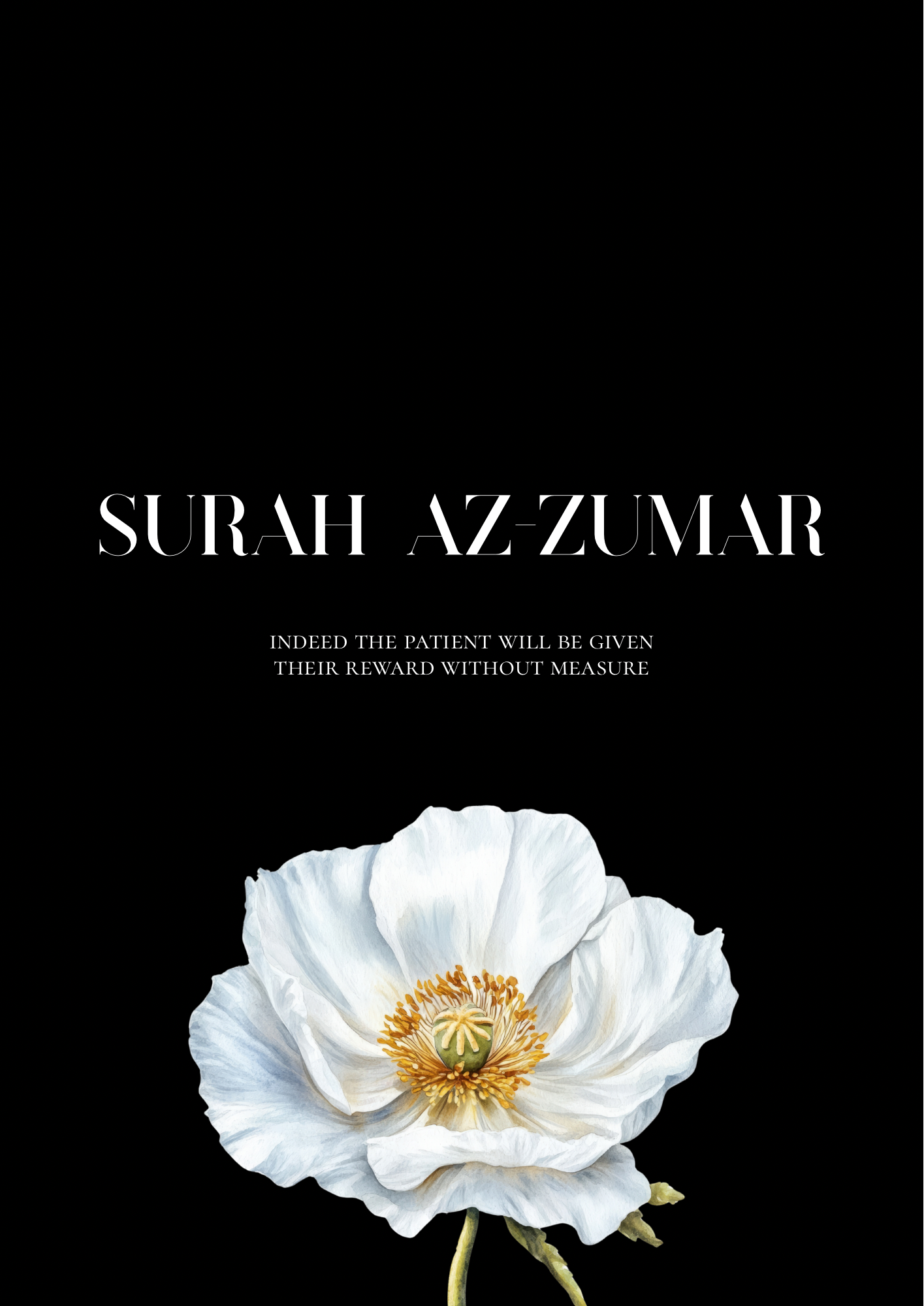 Surah Az-Zumar Poster in schwarz