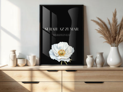 Surah Az-Zumar Poster in schwarz