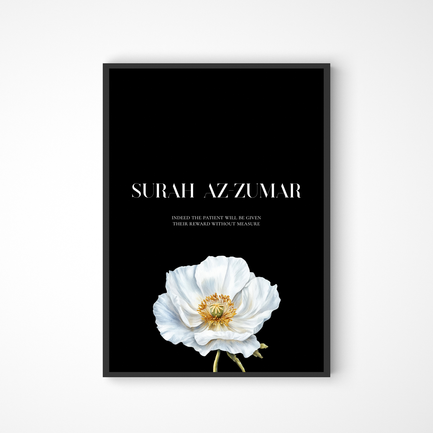 Surah Az-Zumar Poster in schwarz