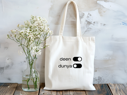 Deen on dunya off Stofftasche