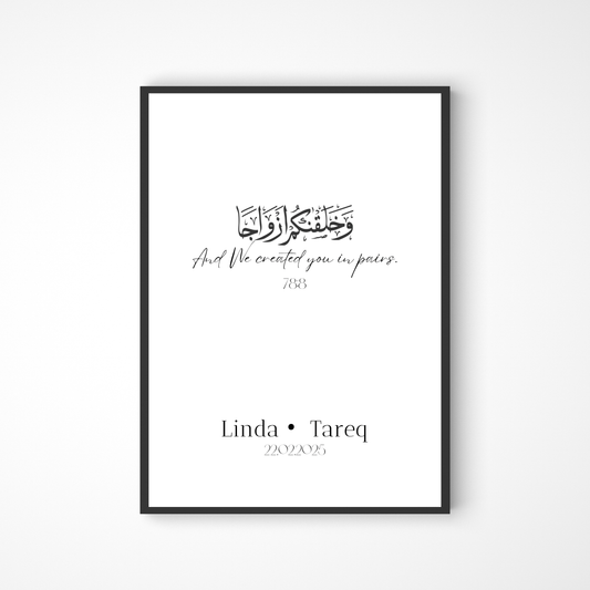 Poster And We created you in pairs