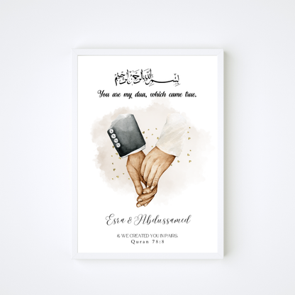 Händeposter ‚You are my dua, which came true.‘