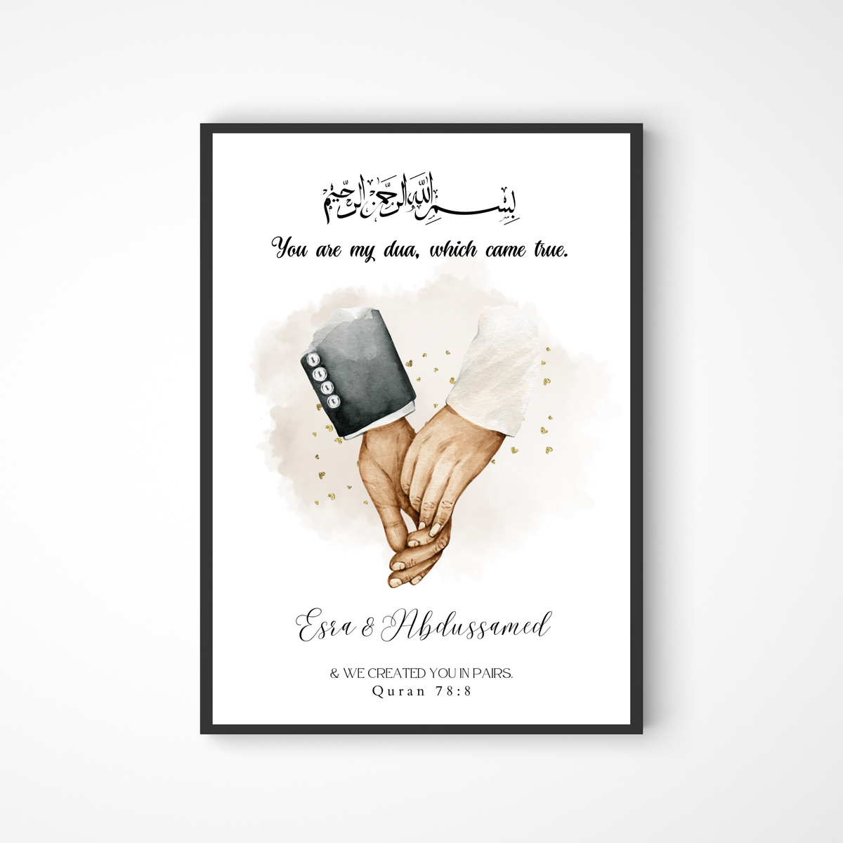 Händeposter ‚You are my dua, which came true.‘