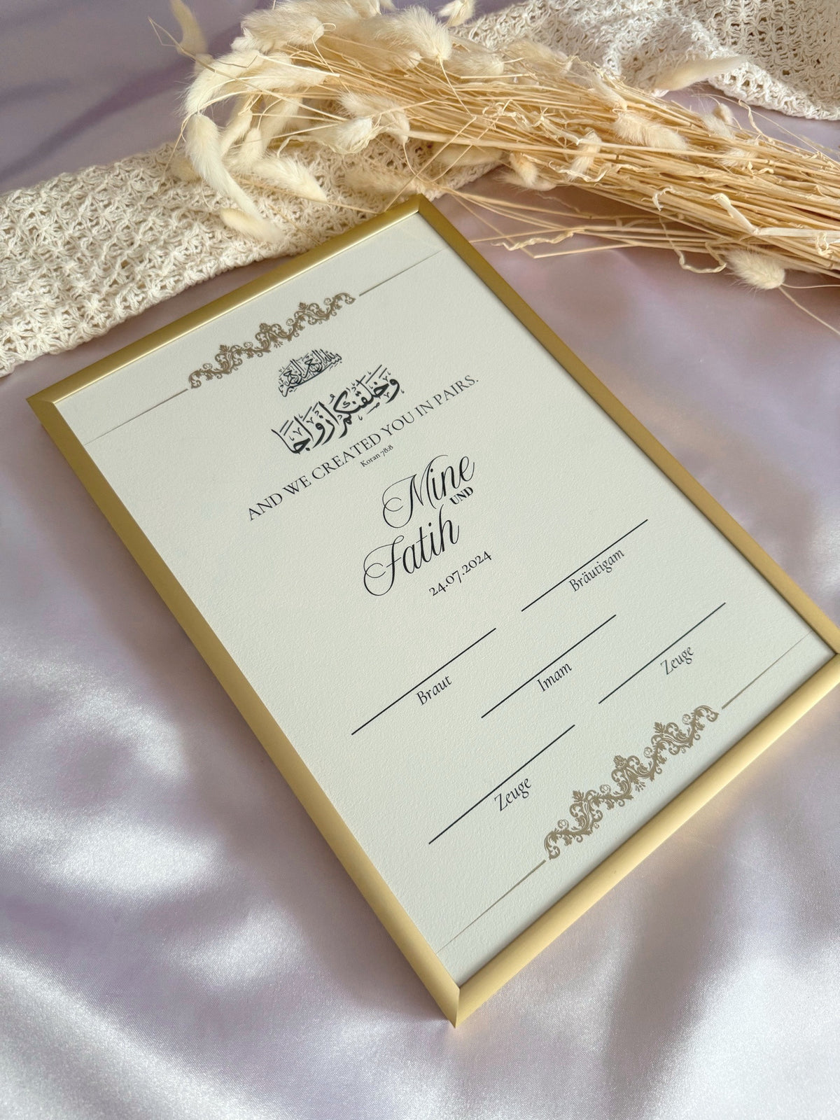 Schlichtes Nikah Zerifikat
