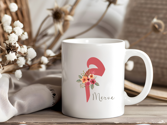 Florale Buchstabentasse