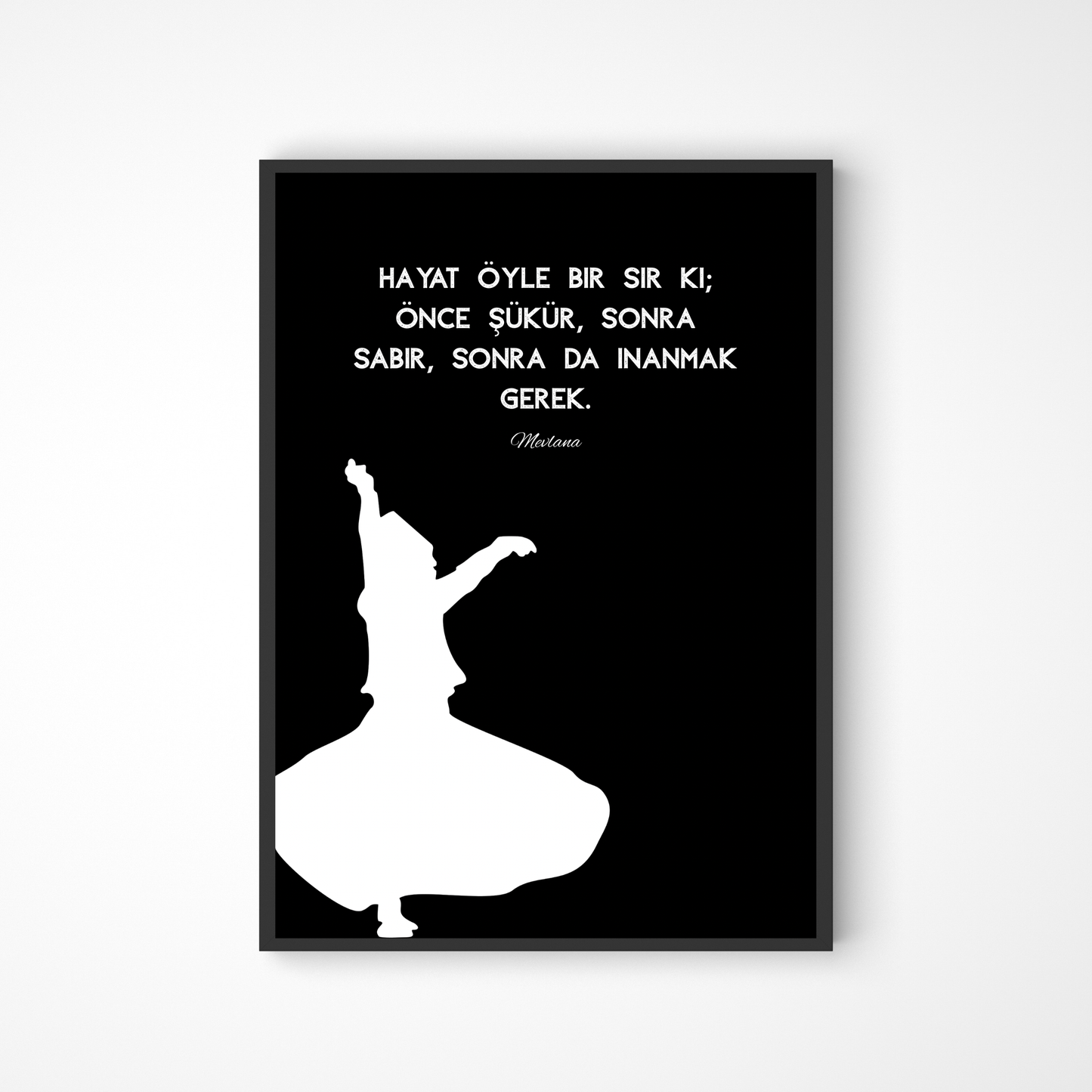 Mawlana Poster in schwarz-weiß