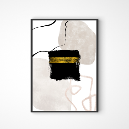 Abstraktes Kaabah Poster mit beigen Akzenten