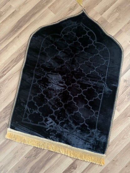 Mihrab Gebetsteppich schwarz