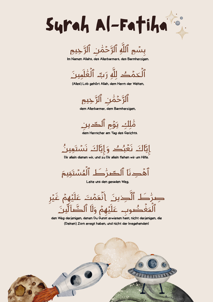 Surah Fatiha Poster für Weltall-Fans