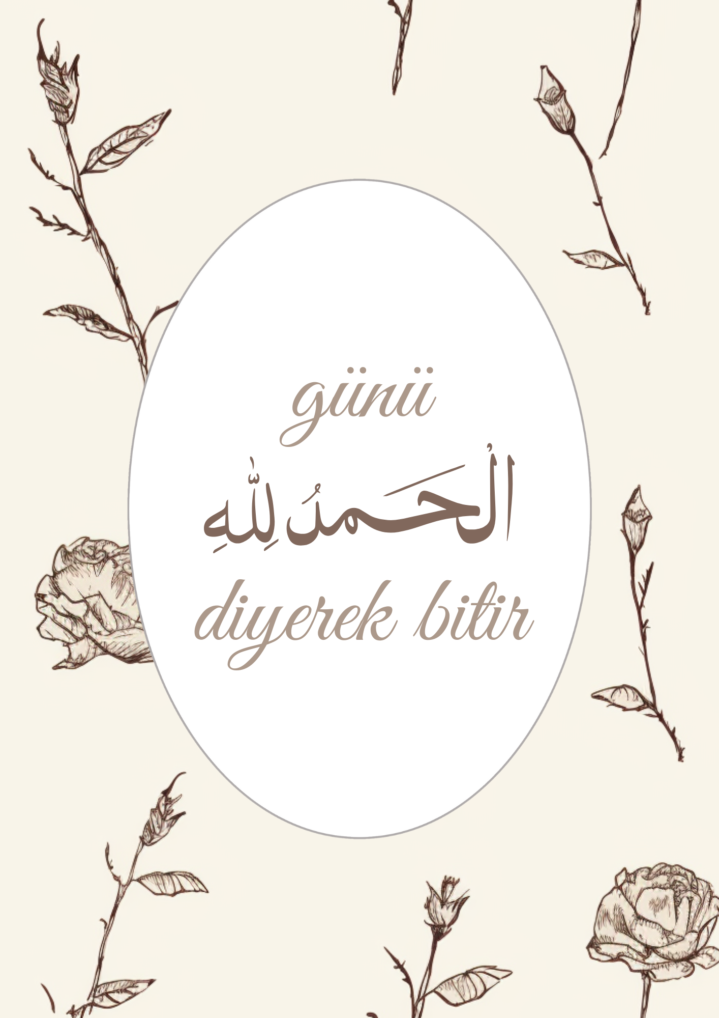 Cicekli Bismillah Elhamdulillah kiz odasi poster seti