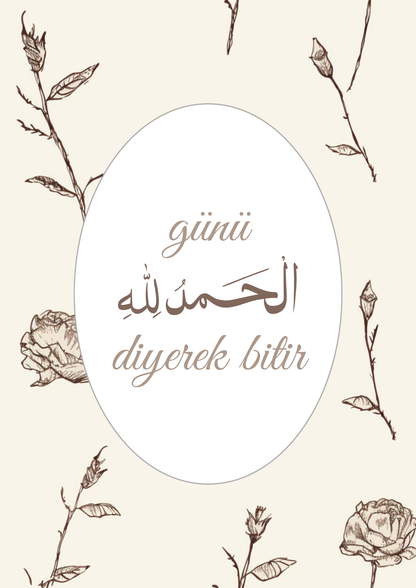 Cicekli Bismillah Elhamdulillah kiz odasi poster seti