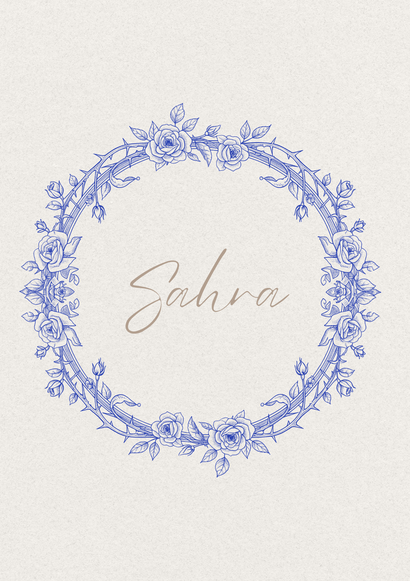 Beige blaues Posterset mit Schutzdua für Mädchen