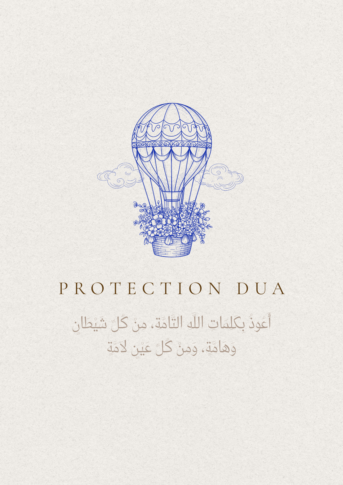 Beige blaues Posterset mit Schutzdua für Mädchen