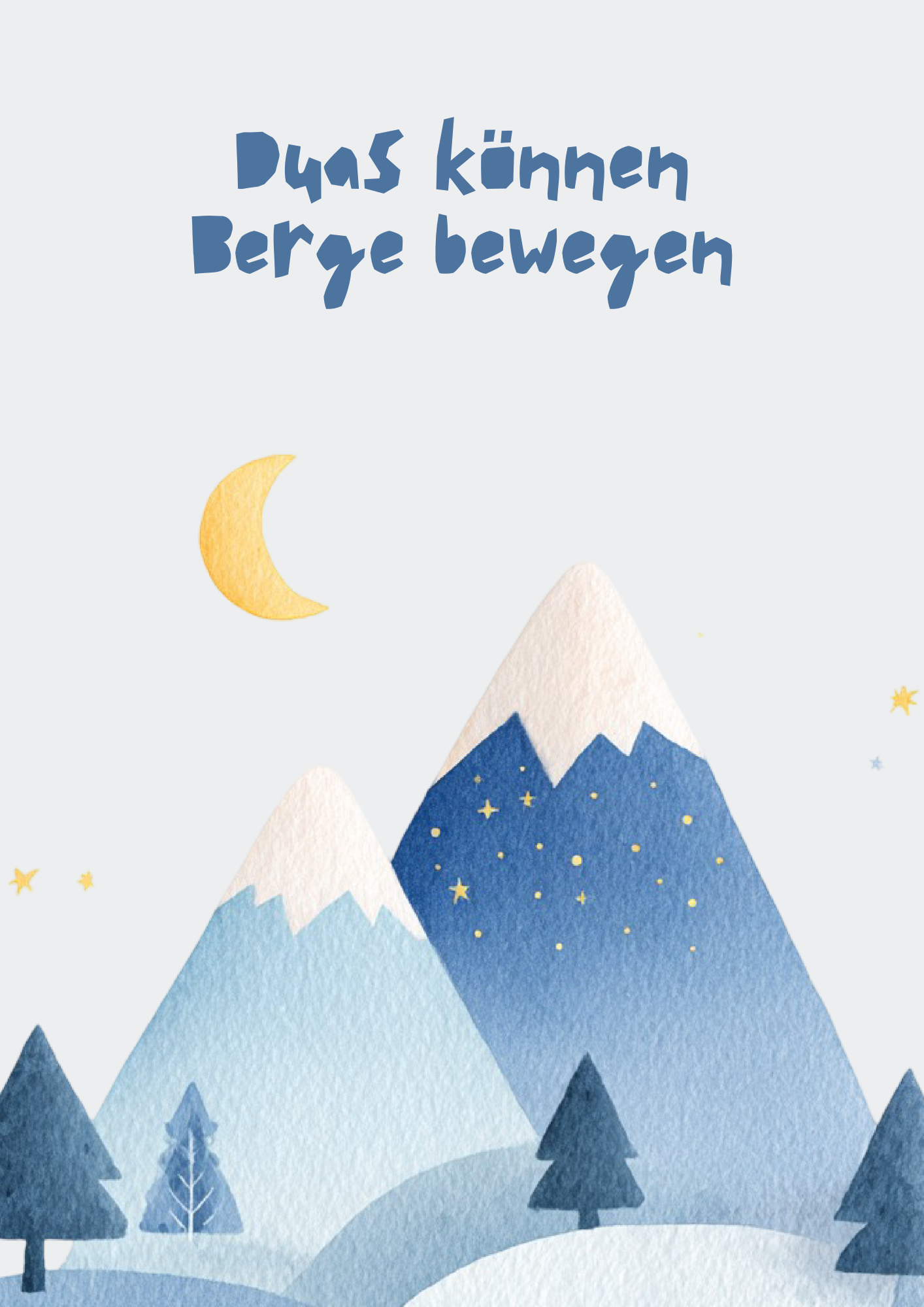 Duas können Berge bewegen Poster für Kinder