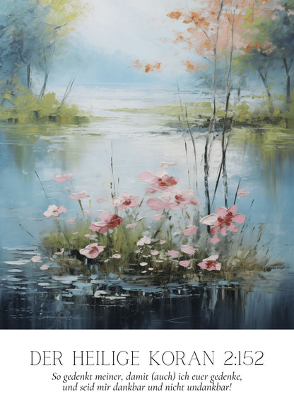 Koranverse mit Naturporträts als Posterset