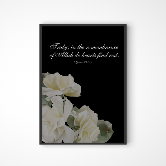 Quran verse 13:28 Poster