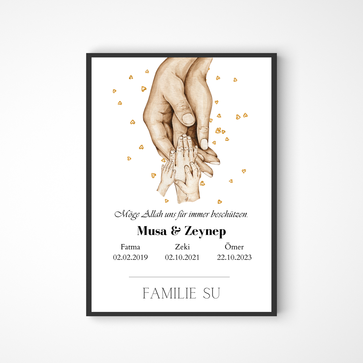 Personalisiertes Poster für Familie mit Dua