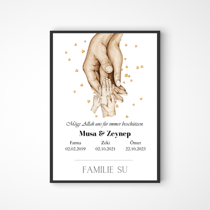 Personalisiertes Poster für Familie mit Dua