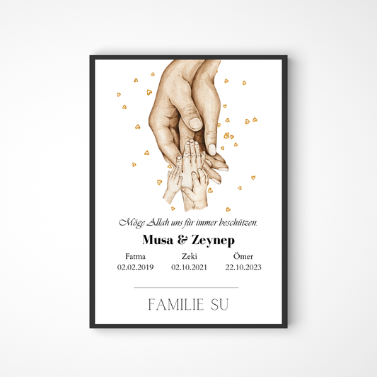 Personalisiertes Poster für Familie mit Dua