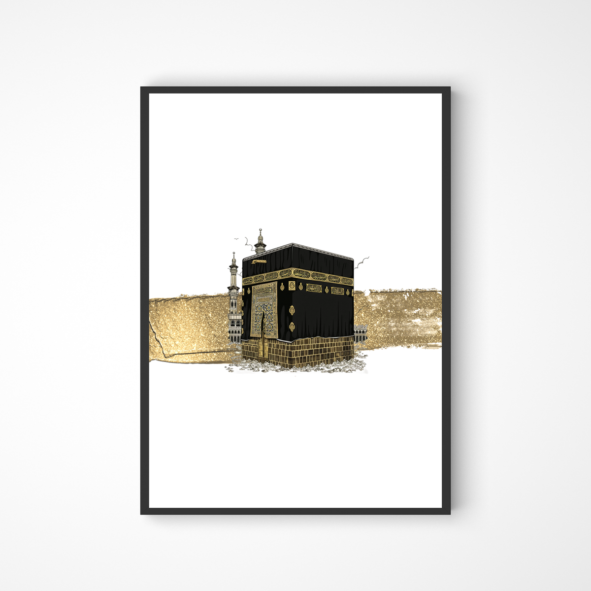 Kaaba Poster mit goldenen Akzenten