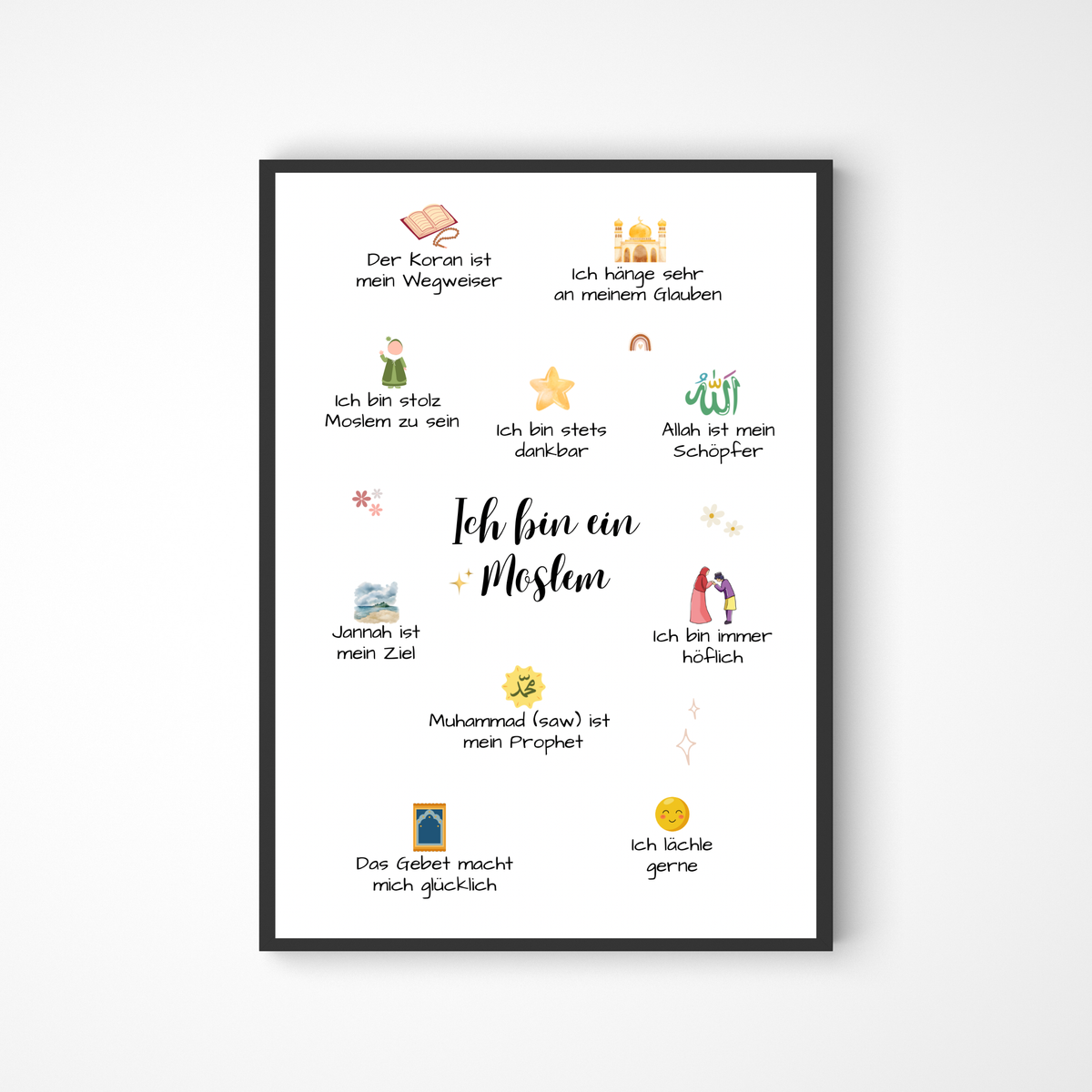 Ich bin ein Moslem Affirmationsposter