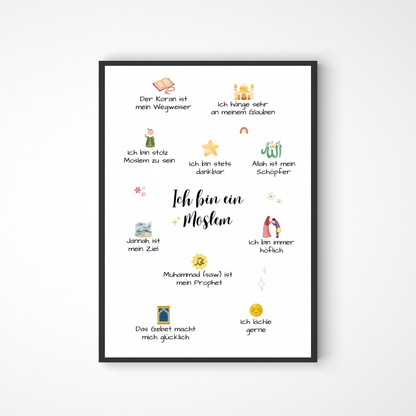 Ich bin ein Moslem Affirmationsposter