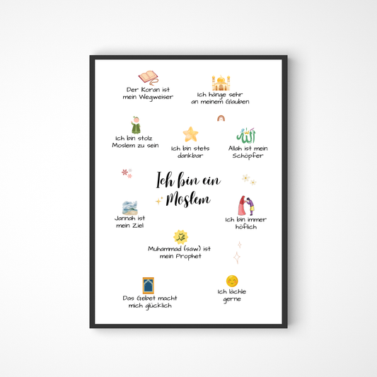 Ich bin ein Moslem Affirmationsposter