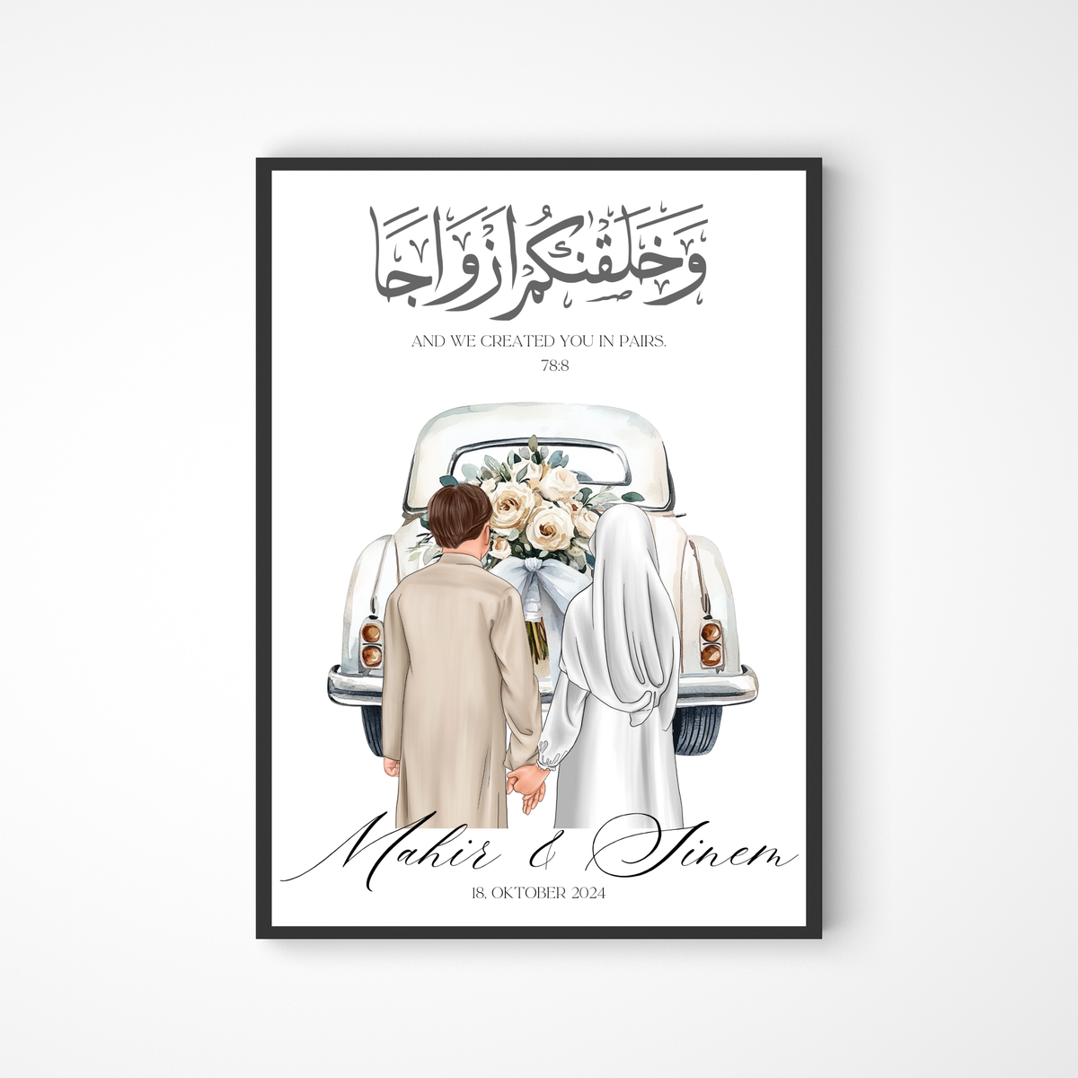 Hochzeitsposter für muslimisches Paar