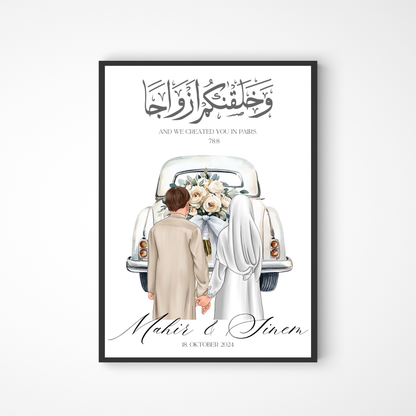 Hochzeitsposter für muslimisches Paar