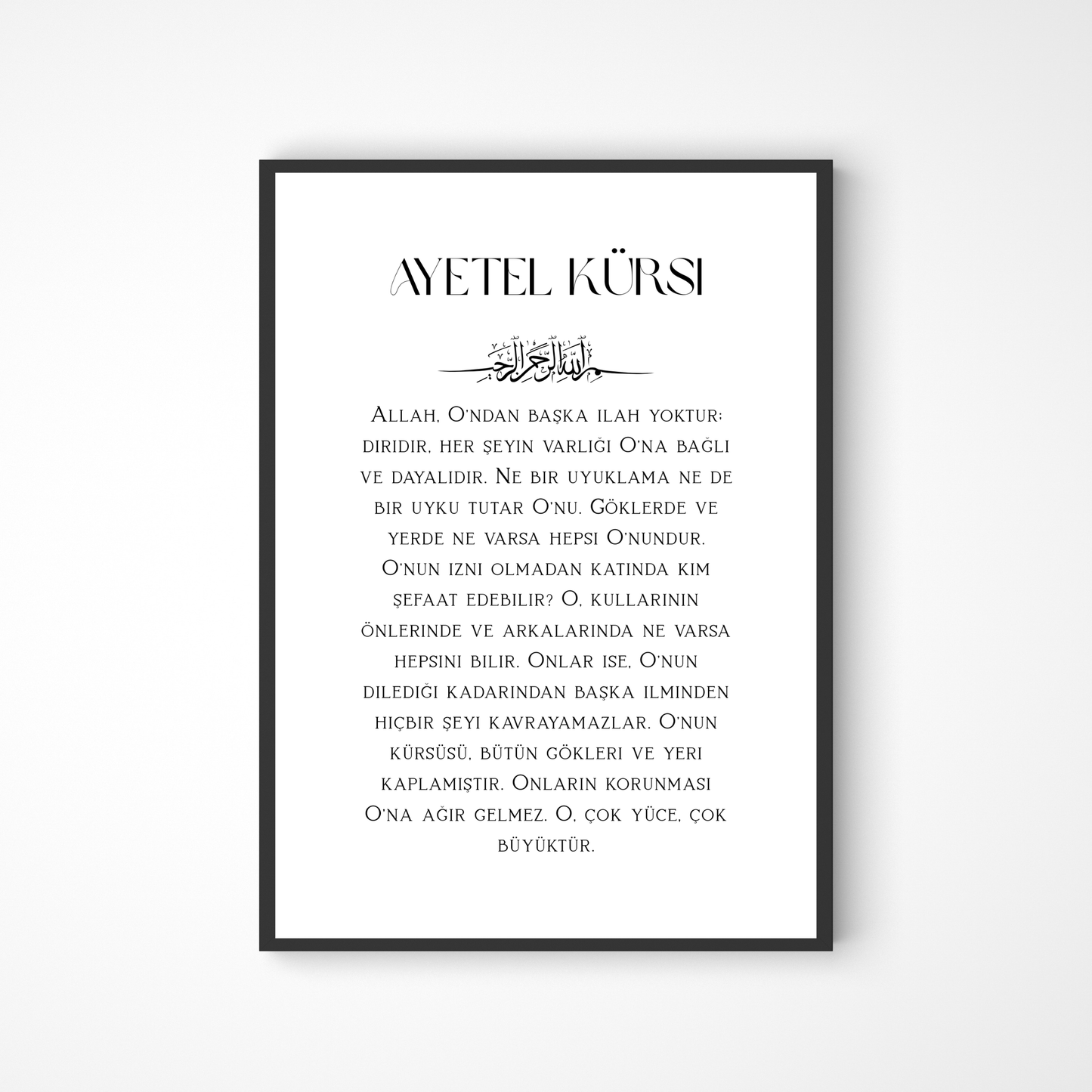 Ayetel Kürsi Türkce anlami