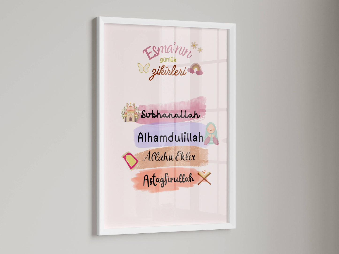 Günlük zikirleri hatirlatan poster