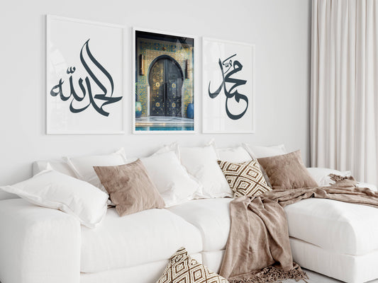 Marokkanische Tür blaues Set