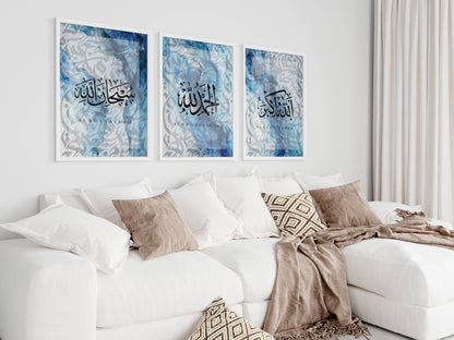 Dhikr Posterset in blau