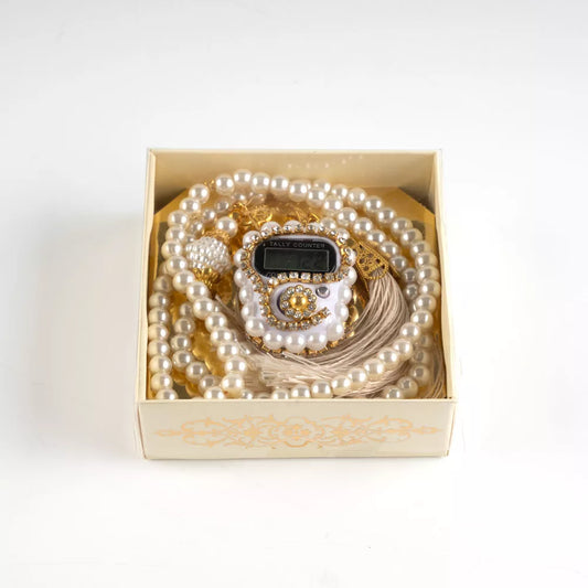 Dhikr Zähler mit Tasbih weiß
